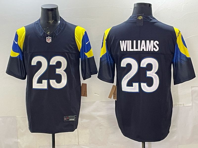 Men 2025 Los Angeles Rams #23 Williams Black 5th generation Throwback Nike Limited NFL Jersey 01